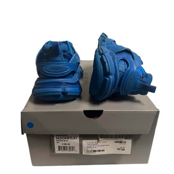 Balenciaga Track Trainers Low Top Platform Sneakers Blue US 5 WMNS - Picture 9 of 10